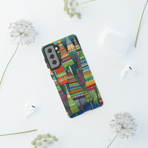Knitted Christmas Trees - Impact Resistant Phone Case